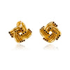 14K Yellow Gold Diamond Cut Knot Studs Default Title