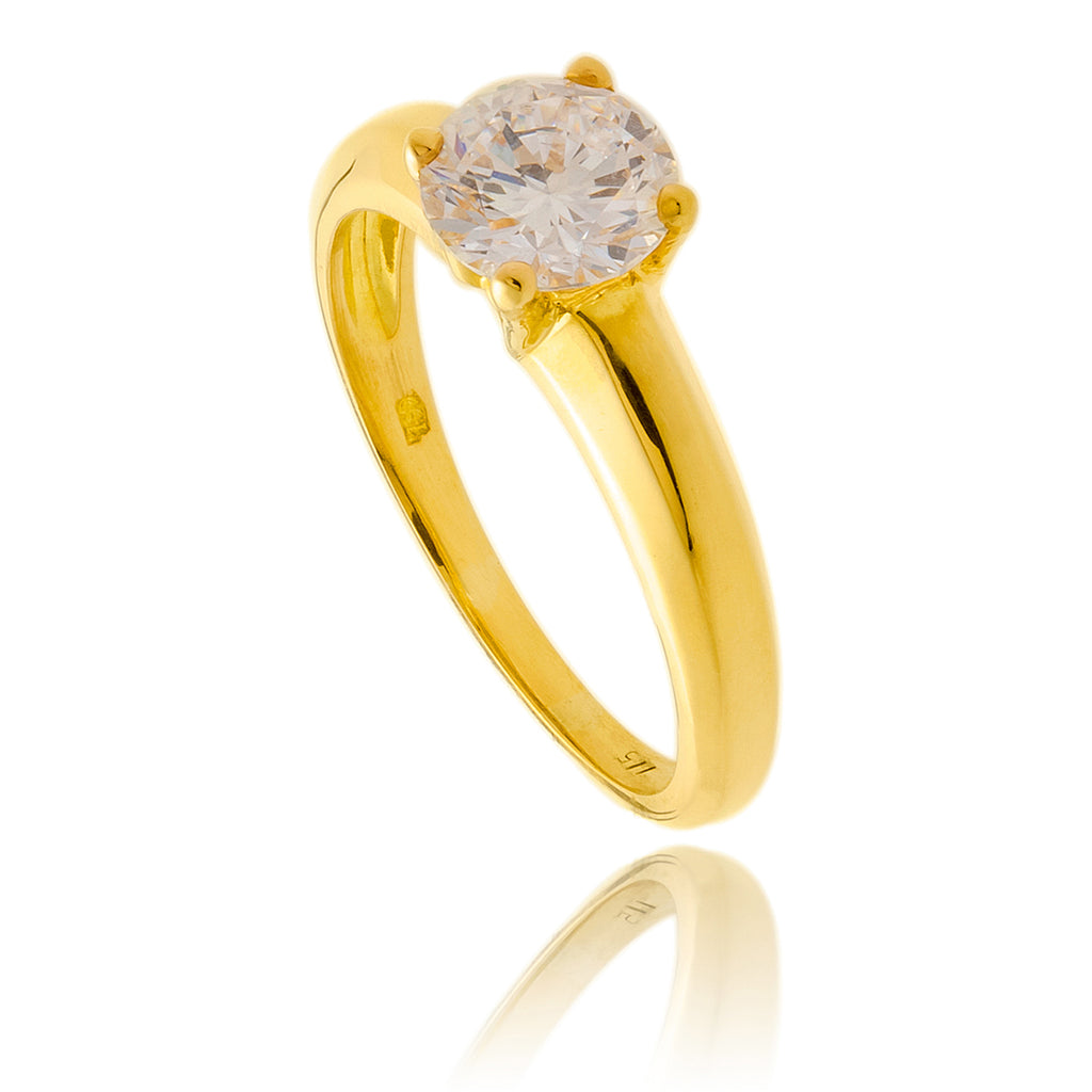 18K Yellow Gold 1.01 ct Solitaire Diamond Ring Default Title