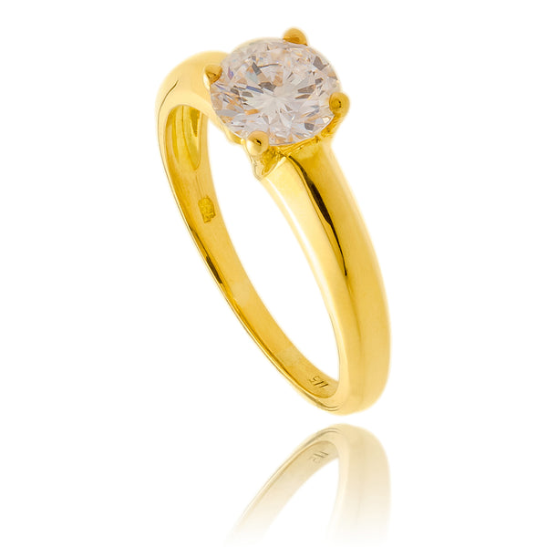 18K Yellow Gold 1.01 ct Solitaire Diamond Ring Default Title