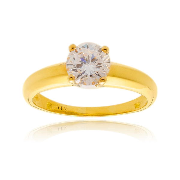 18K Yellow Gold 1.01 ct Solitaire Diamond Ring Default Title