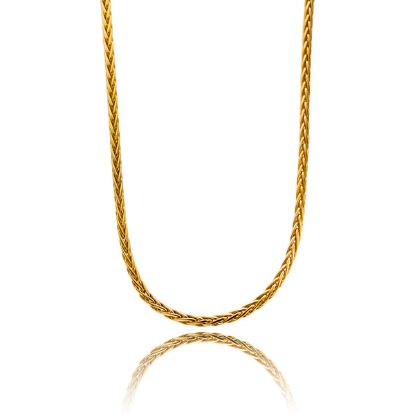 14K Yellow Gold 16" Round Wheat Chain Default Title