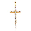 18K Yellow Gold Diamond Cross Default Title