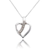 10K White Gold Diamond Heart Pendant With Chain Default Title