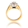 14K Yellow & White Gold Reverse Diamond Cluster & Sapphire Double Shank Ring Default Title