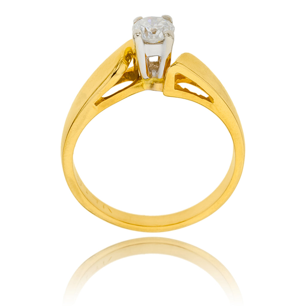 14K Yellow & White Gold .36ct Diamond Solitare Ring Default Title