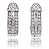 14K White Gold Bead-Set Diamond Hinged Earrings, .35ctw Default Title