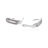 14K White Gold Bead-Set Diamond Hinged Earrings, .35ctw Default Title