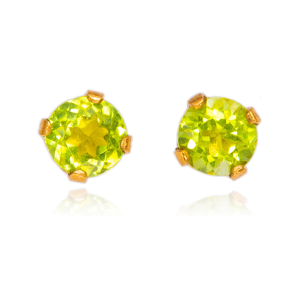 14K Yellow Gold Peridot Studs Default Title