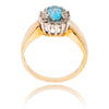 10K Yellow & White Gold .50ct Blue Topaz & Diamond Cluster Ring Default Title