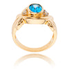 14K Yellow Gold Blue Topaz & Diamond Ring Default Title