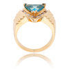 10K Yellow Gold Triangle Blue Topaz & Diamond Ring Default Title