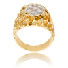 14K Yellow & White  Diamond  Cluster Ring With Nugget Band Default Title