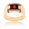 10K Yellow Gold Rectangular Garnet & Diamond Ring Default Title