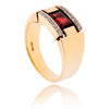 10K Yellow Gold Rectangular Garnet & Diamond Ring Default Title