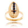 14K Yellow Gold 4-Sapphire Oval Ring Default Title