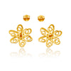 22K Yellow & White Flower Stud Earrings Default Title