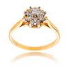 14K Yellow & White Gold Diamond Cluster Ring Default Title