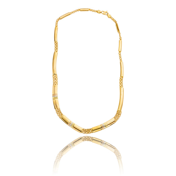 18K Yellow Gold Bar & Chain Necklace Default Title