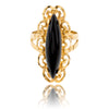 10K Yellow Gold Marquise Shaped Onyx Ring Default Title