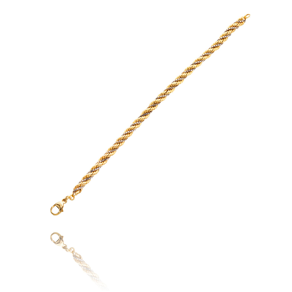 14K Yellow Gold Rope Bracelet & With Box Chain Wrap Default Title