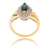 14K White  & Yellow Marquise Sapphire & Diamond Cluster Ring Default Title