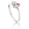 14K White Gold Ruby & Diamond Flower Ring Default Title