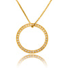 Custom 18K Yellow Gold Diamond Circle Pendant With  Chain,  .54ctw Default Title