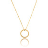 Custom 18K Yellow Gold Diamond Circle Pendant With  Chain,  .54ctw Default Title