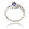 14K White Gold Pear Tanzanite & Gypsy-Set Diamond Ring Default Title