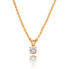 14K Yellow Gold  4-Prong Diamond Pendant With Gold Chain, 0.29 Carat Total Diamond Weight Default Title