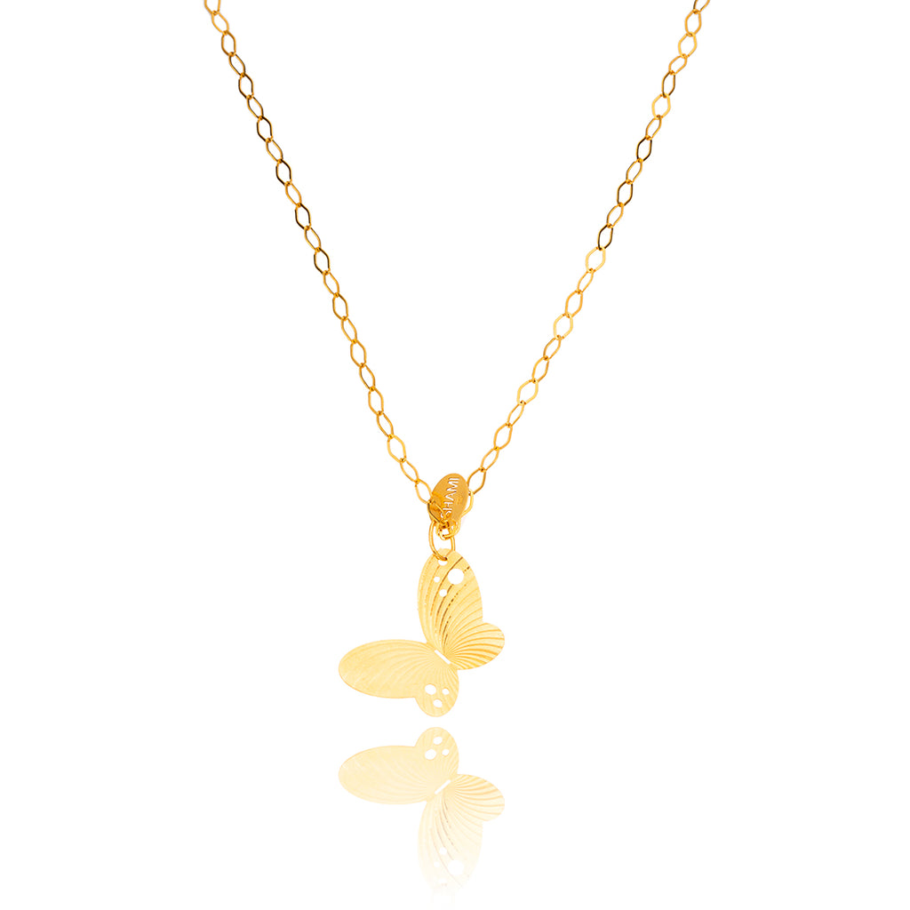 18K Yellow Gold Butterfly Pendant Default Title