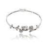 18K White Gold Fancy Leaf Design Bracelet With Cubic Zirconia's Default Title