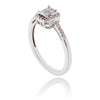 14K White Gold Princess Cut Diamond Halo Ring, 0.26Ctw Default Title