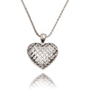 14K White Gold Diamond Cut Pierced Heart Pendant With 20" Diamond Cut Chain Default Title