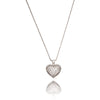 14K White Gold Diamond Cut Pierced Heart Pendant With 20" Diamond Cut Chain Default Title