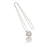 14K White Gold Diamond Cut Pierced Heart Pendant With 20" Diamond Cut Chain Default Title