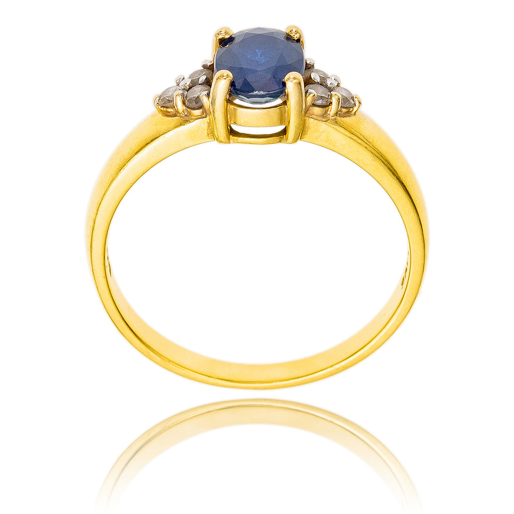 14K Yellow Gold Sapphire & Diamond Ring Default Title