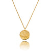 14K Yellow Gold Pierced Bird Circle Pendant With A 16" Gold Rope Chain Default Title