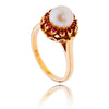 10K Yellow Gold Pearl & Ruby Cluster Ring Default Title