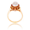 10K Yellow Gold Pearl & Ruby Cluster Ring Default Title