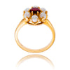 10K Yellow Gold Pearl & Garnet Cluster Ring Default Title