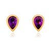 10K Yellow Gold Pear Shaped Amethyst  Stud Earrings Default Title