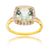 10K Yellow Gold Prestolite Quartz & Diamond Ring Default Title