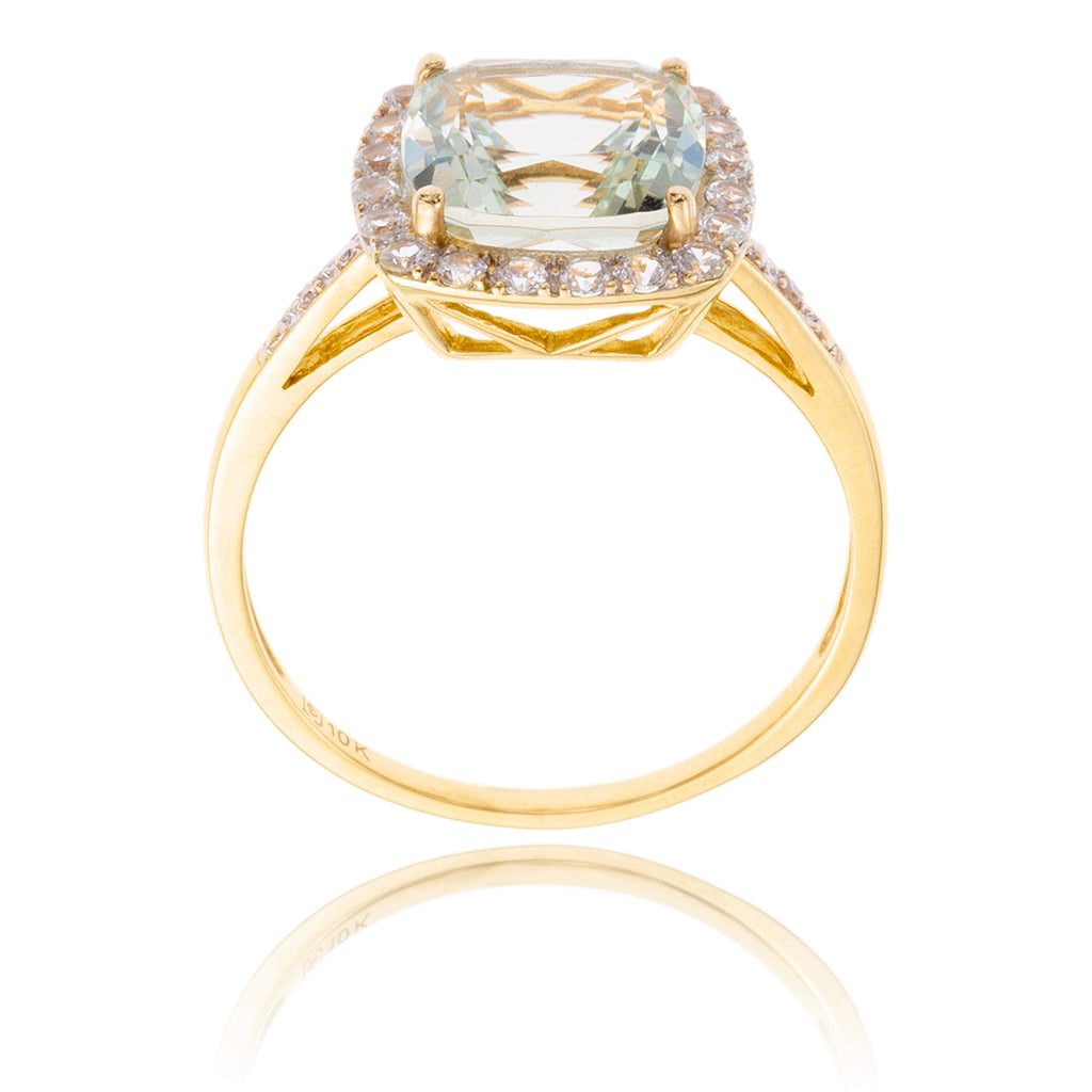 10K Yellow Gold Prestolite Quartz & Diamond Ring Default Title