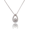 14K White Gold Pear Shaped Diamond Pendant With Chain Default Title