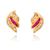 14K Yellow Gold Ruby & Channel Set Diamond Earrings Default Title