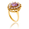 14K Yellow Gold Pear Shaped Amethyst  & Pearl Cluster Ring Default Title