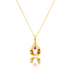 18K Yellow Gold Pear Shape Drop Pendant  With A Briolette Garnet & Gold Chain Default Title