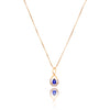 10K Yellow Gold Pear Shaped Sapphire & Diamond Swirl Pendant With Chain Default Title