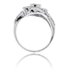 10K White Gold Diagonal Diamond Cluster Open Row Ring, 1.00 Total Carat Weight Default Title